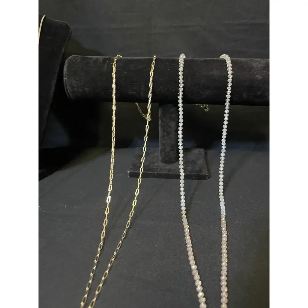 Loft Gold & Silver Tone Costume Statement Long Necklace Lot Of 4